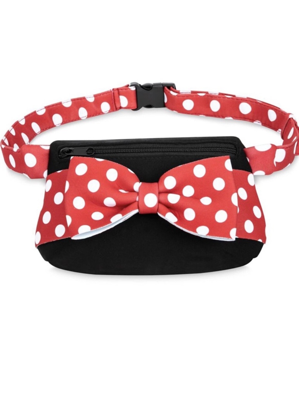 Disney Minnie Mouse Polka Dot Bow Signature Signed Purse Belt Bag Fanny Pack